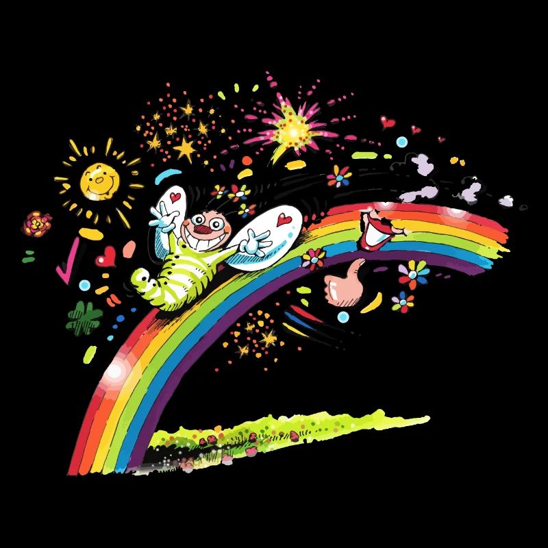 Blühwürmchen auf dem Regenbogen