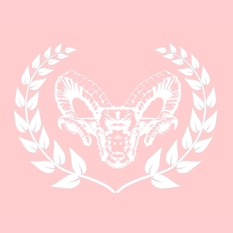 Schaf Hammel Bock Widder Lorbeerkranz Gebirge