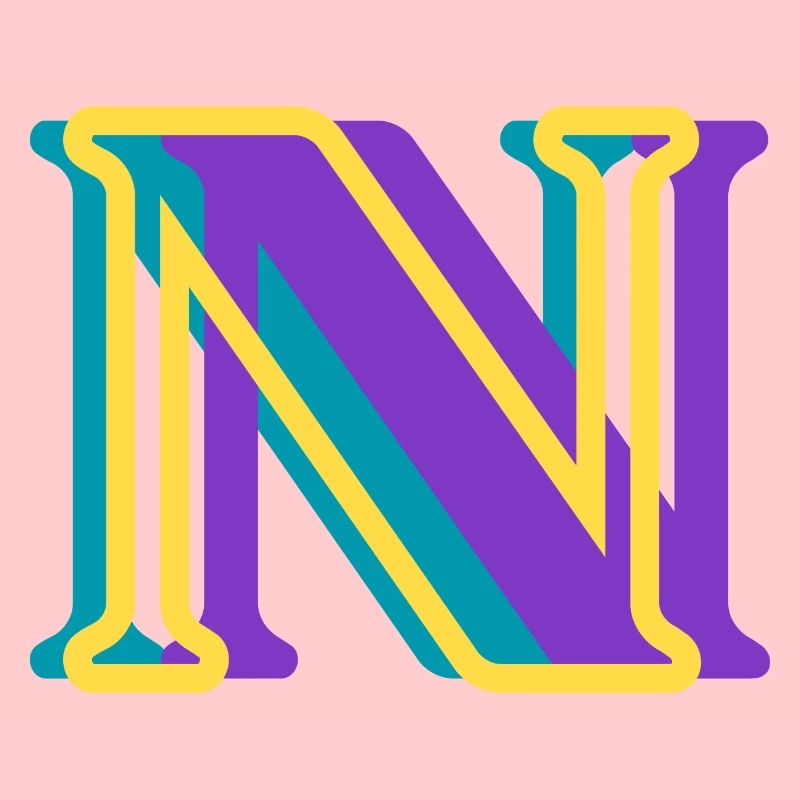 Lettre n multicolore