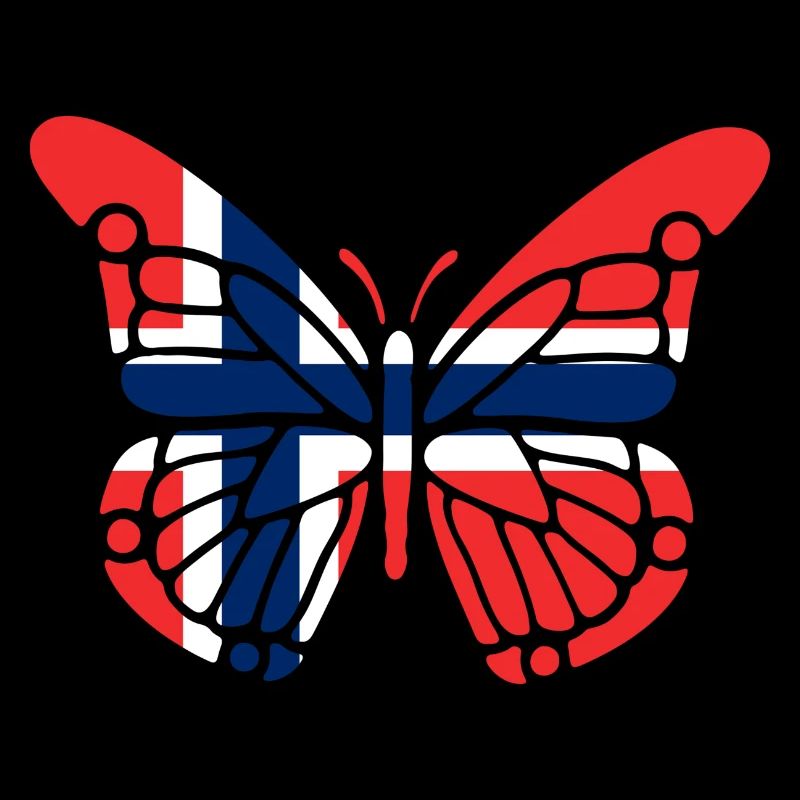 Papillon avec drapeau de la Norvège