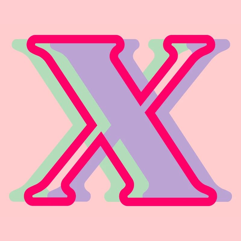 Lettre x multicolore