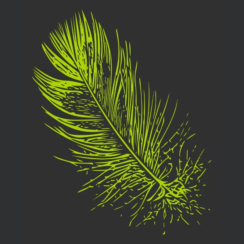 Abstract feather / line / green / pattern