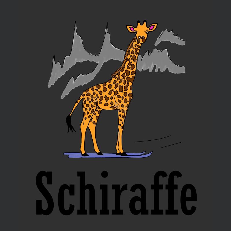 lustige Giraffe Ski Schiraffe Berge Geschenkidee