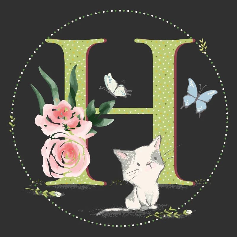 Lettre initiale A avec chat