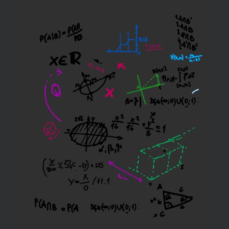 Math Complex Mathematical blackboard with formulas