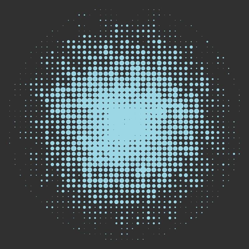 dotted round background light blue