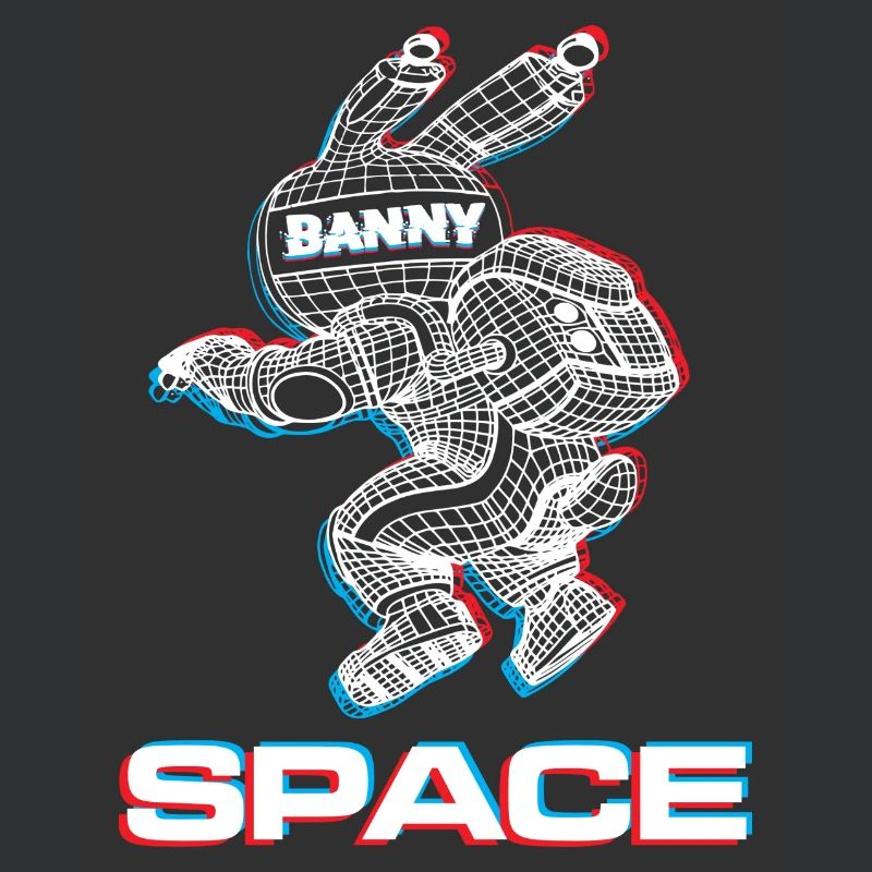 Abstract Space Bunny with 3D Effect