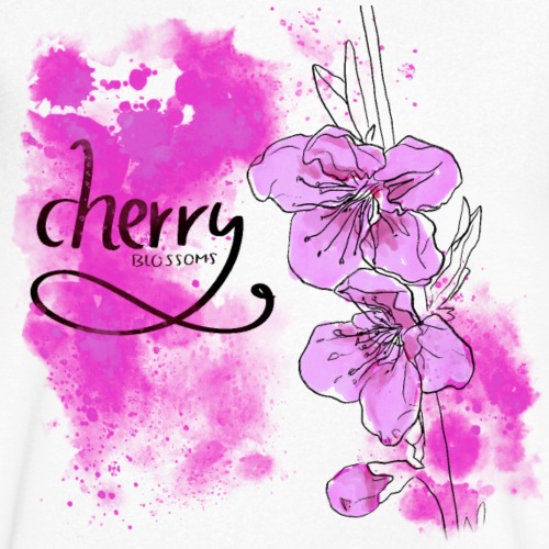 Kirschblüten Zweig - Stanley/Stella Männer Bio-T-Shirt mit V-Ausschnitt