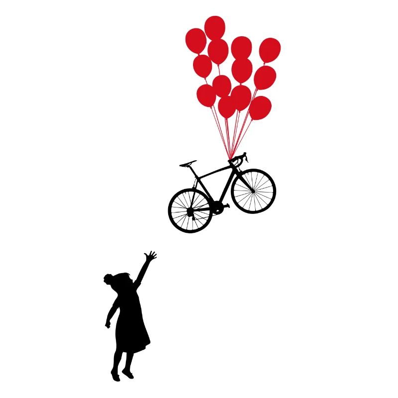 Rower drogowy dziewczyna balon