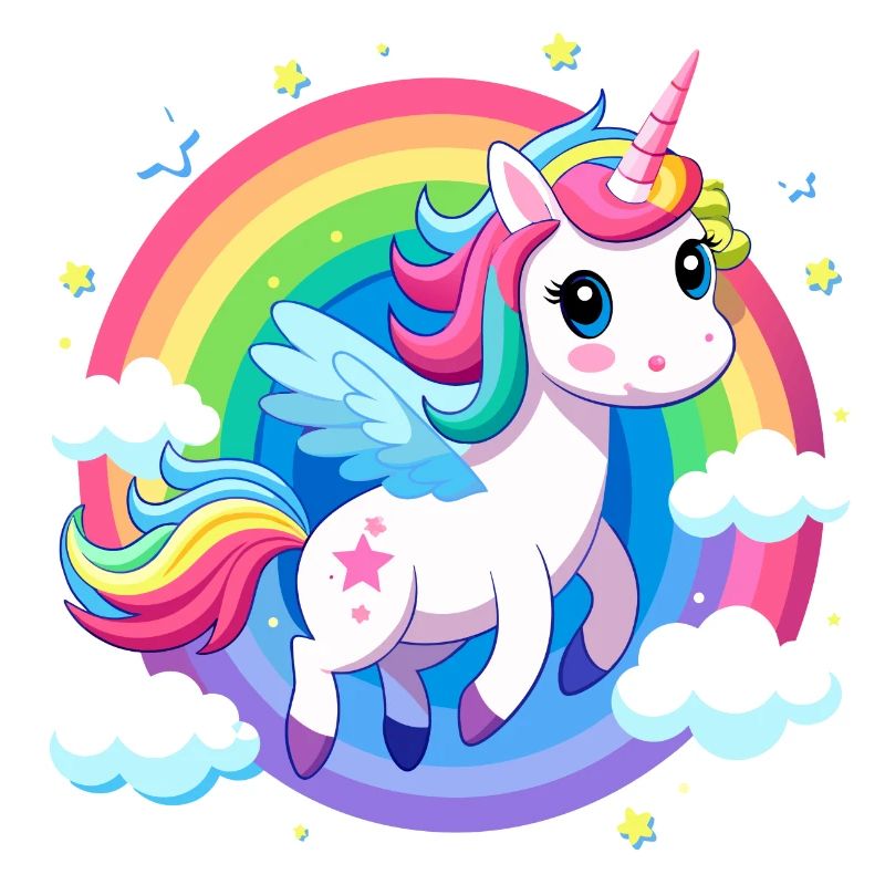 Süßes Regenbogen-Einhorn