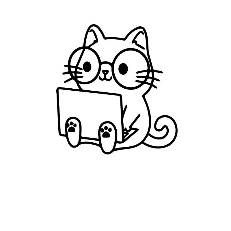 Programmierer Coding Nerd Katze