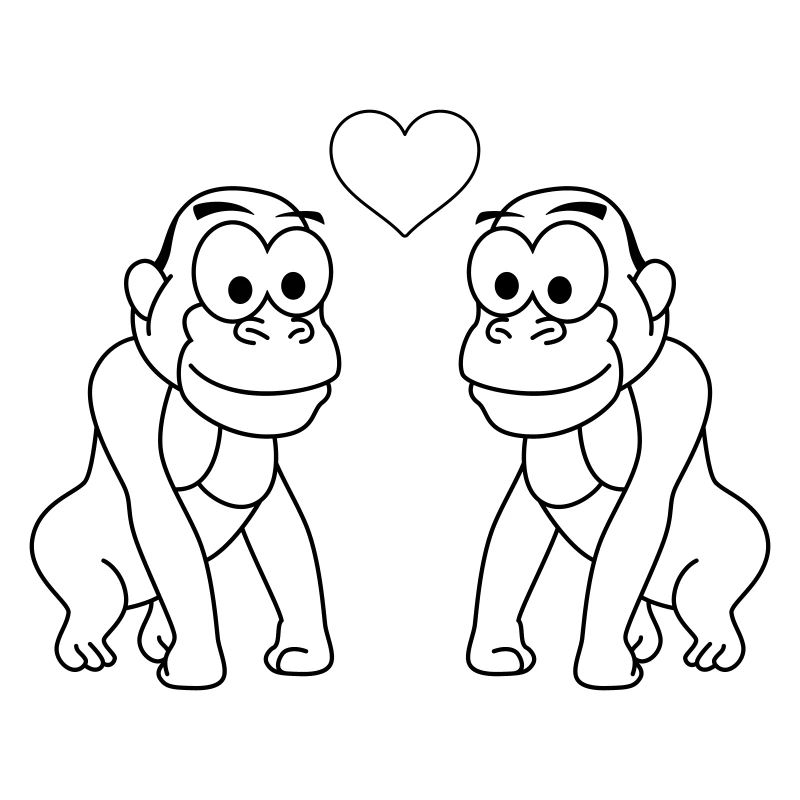 Gorilla Comic Couple Love