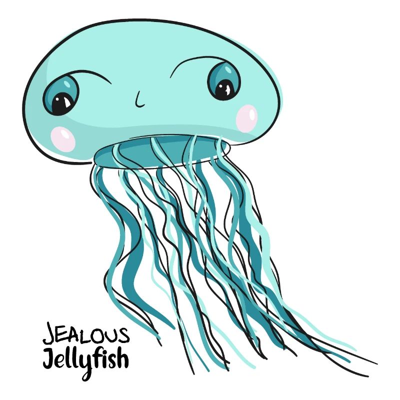 Jaloux turkismanet med lyserøde kinder