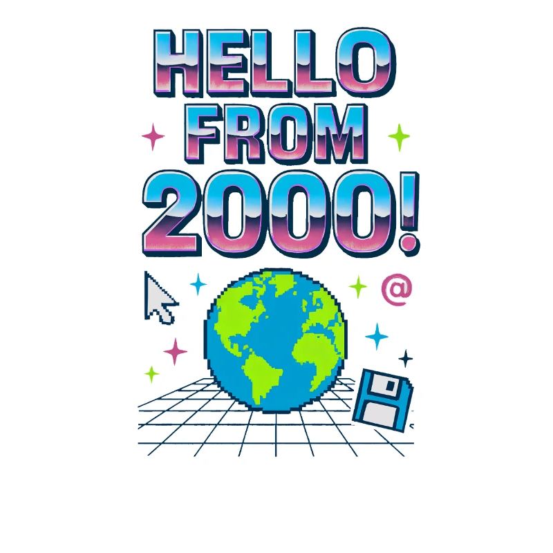 Hello from 2000s Retro Neon Earth