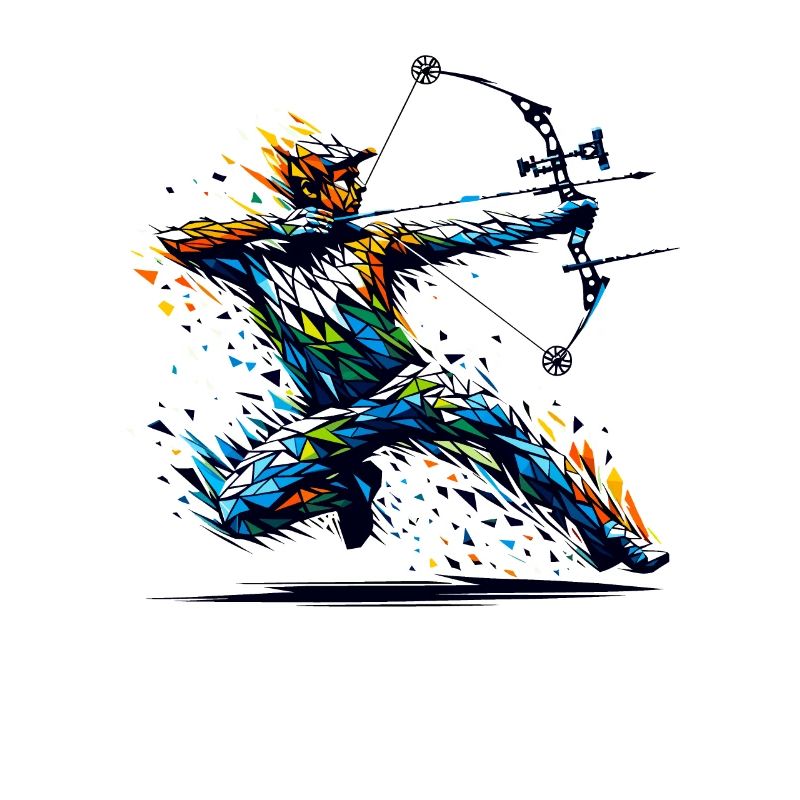 Polygon Art Archer Tir à l’arc Arc Et Flèche Archers