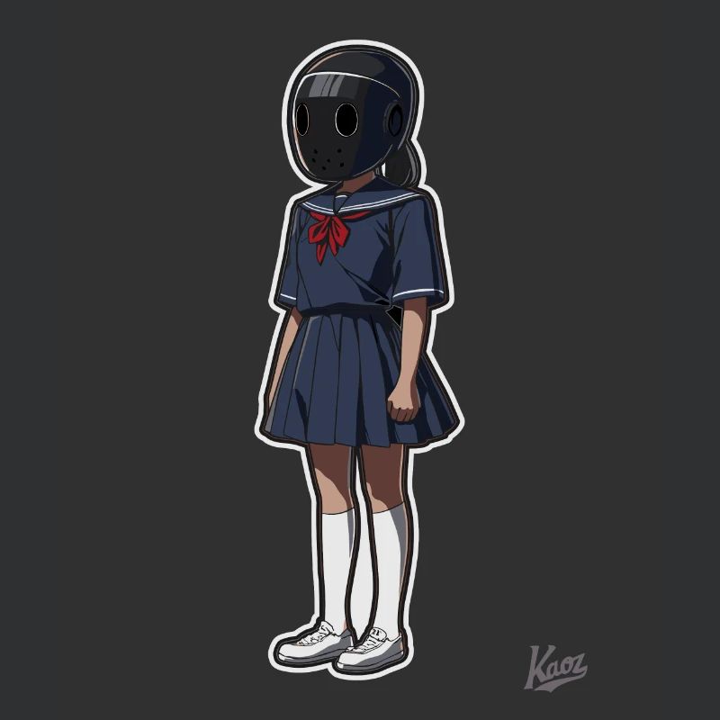 Schulmädchen mit Helm