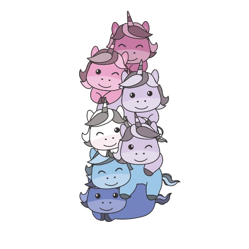 Bigender Flag Pride LGBTQ Cute Unicorn Stack