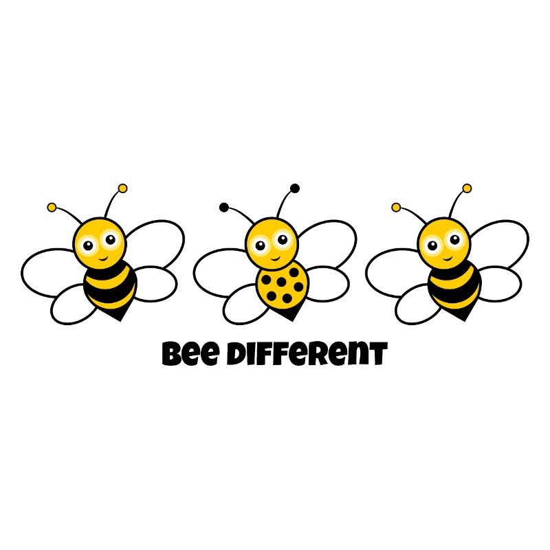 Dites "abeille différente" avec des abeilles mignonnes