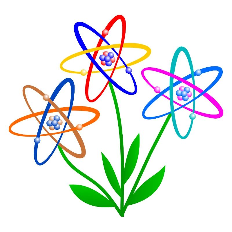 poder de las flores, átomo, núcleo atómico, flores energía nuclear