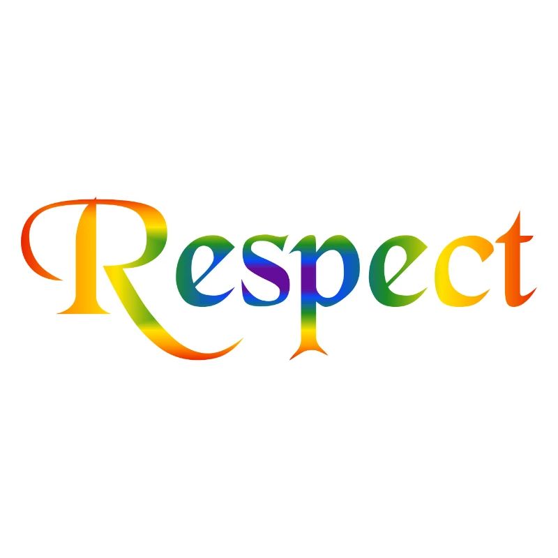 Schriftzug Respect Regenbogenfarben