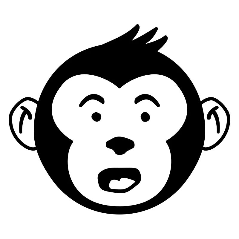 Tête de singe mignonne - Conception de singe drôle