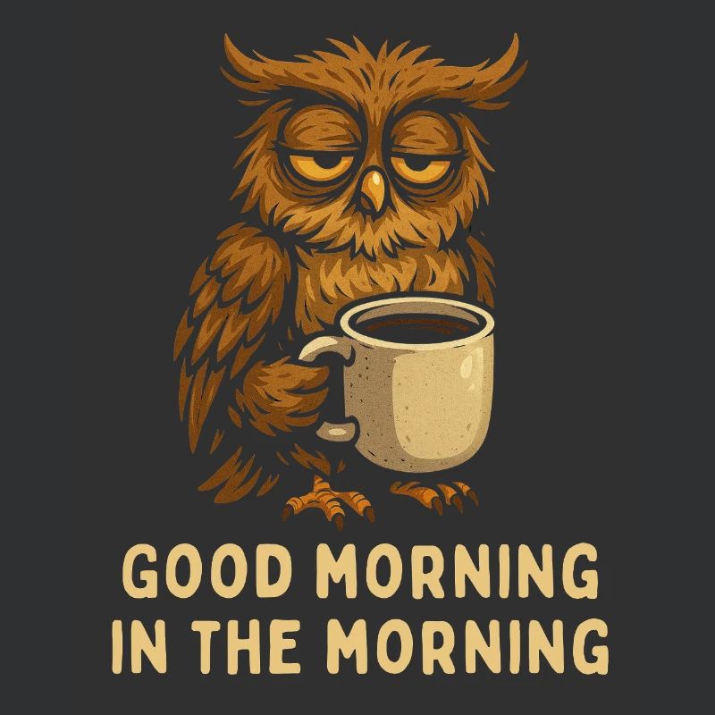 Schlafmütze Eule mit Kaffee
