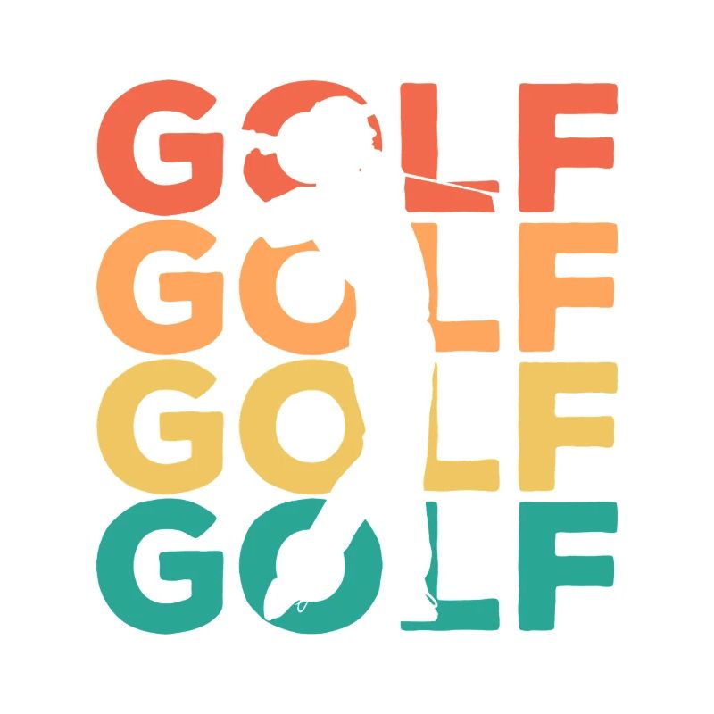 Rainbow Golf Swing Silhouette