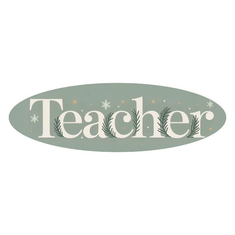 Enseignant d’hiver Lettrage Branches de sapin