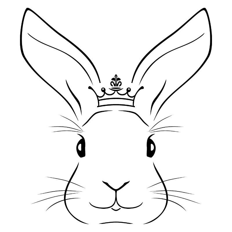 Outlined rabbit head