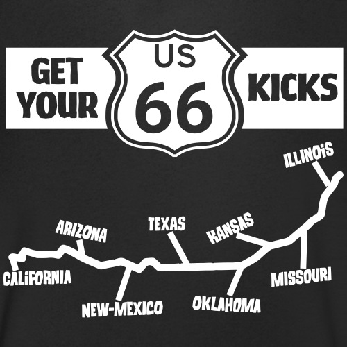 Get your kicks Route 66 - T-shirt bio col V Stanley & Stella Homme