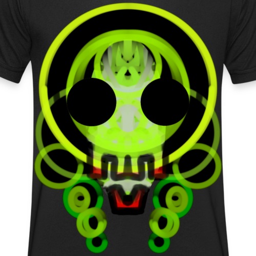 dead skull of loops of green light - Men's Organic V-Neck T-Shirt by Stanley & Stella