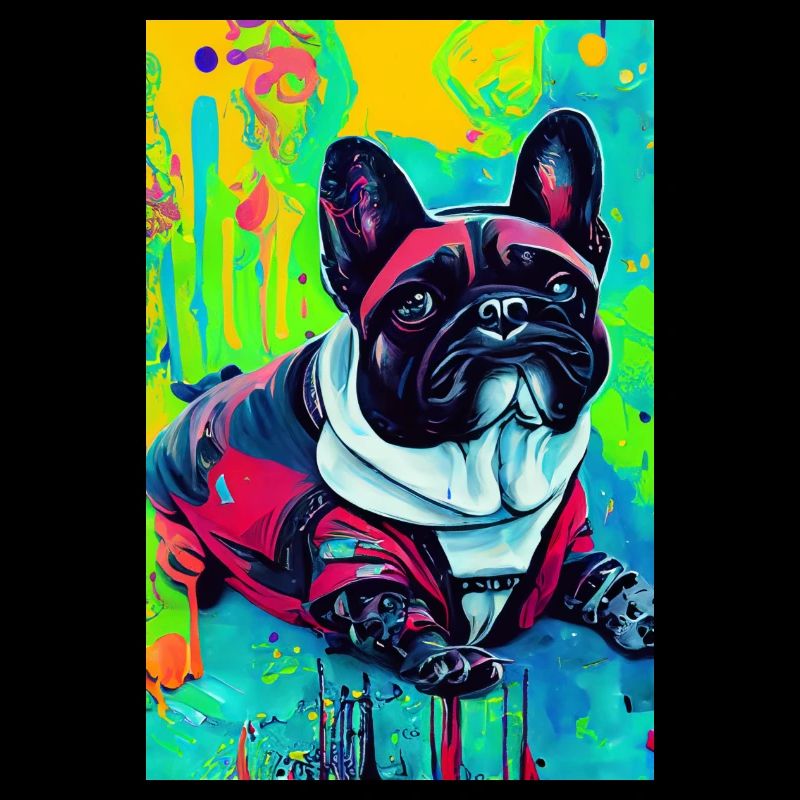 Impression pop art moderne | coloré | Bouledogue français