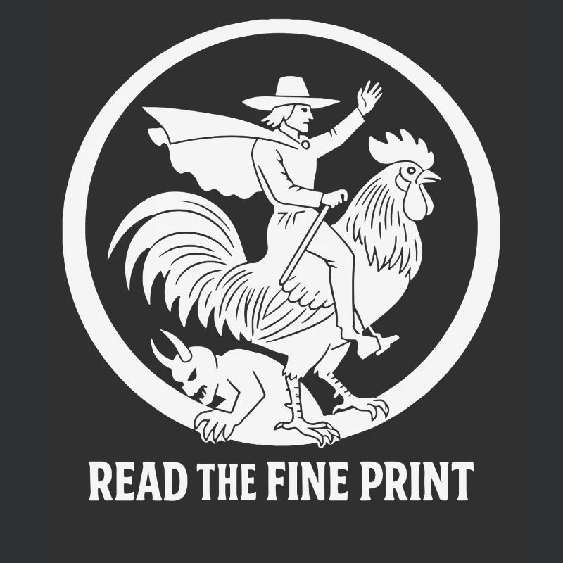 Lies die Kleingedruckte dunkle Folklore