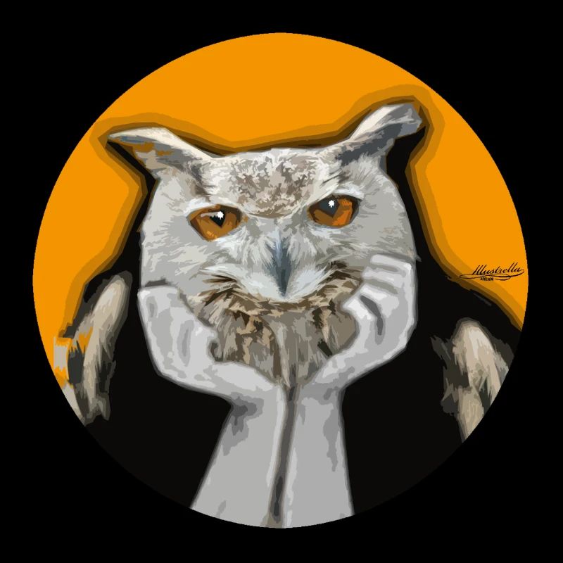 Owl Eagle Owl Philosopher Animal Face Listener Orange