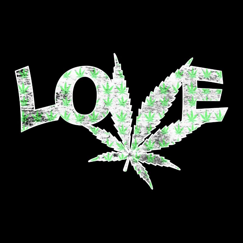Love Marijuana Cannabis Blatt