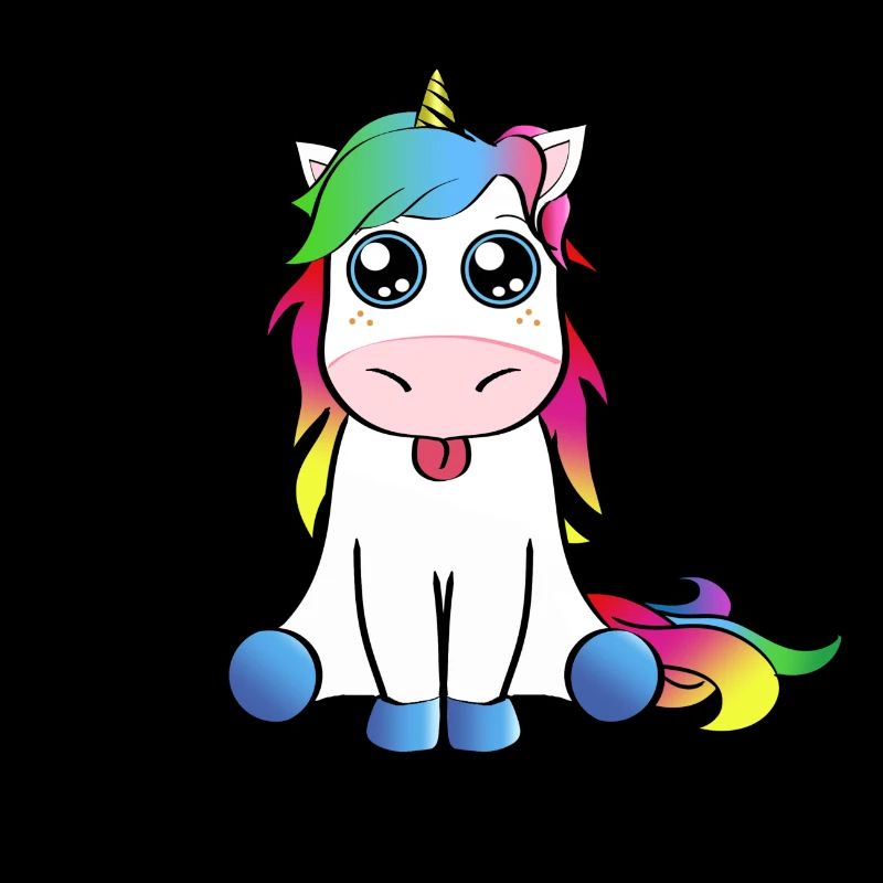Idée cadeau licorne arc-en-ciel qui sort la langue