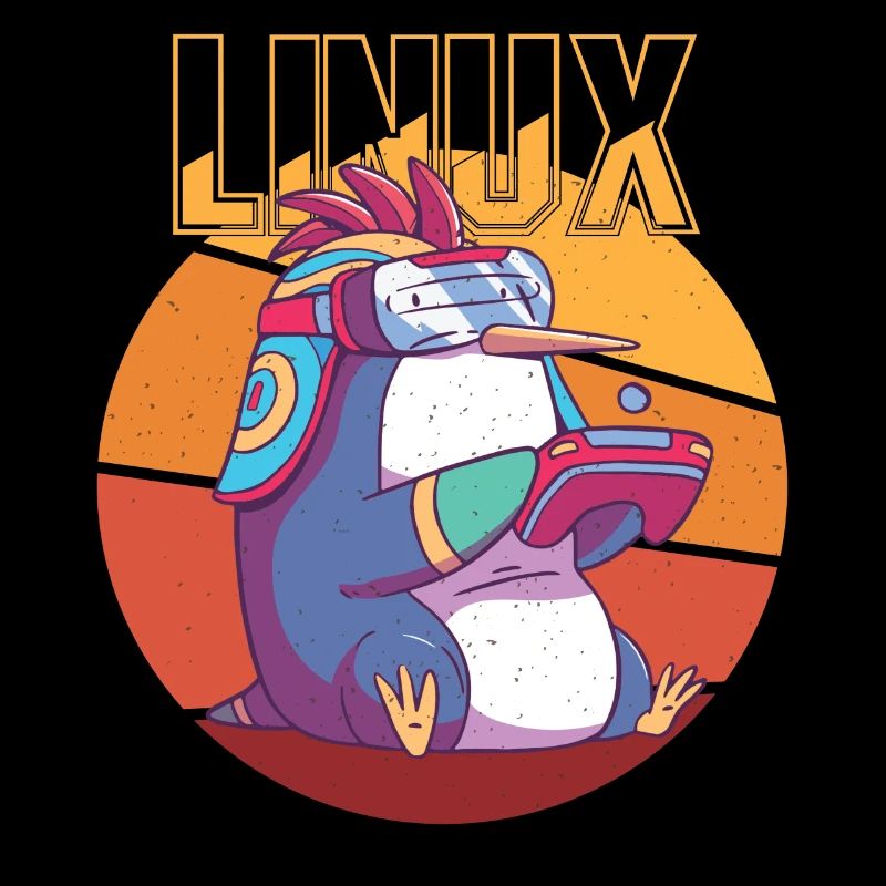 Gamer Linux Root Cool Penguin Nerd Game Programmer