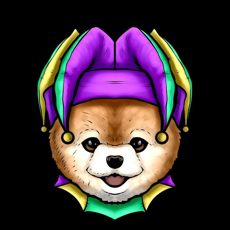 Cute Bear with Jester Hat for Mardi Gras