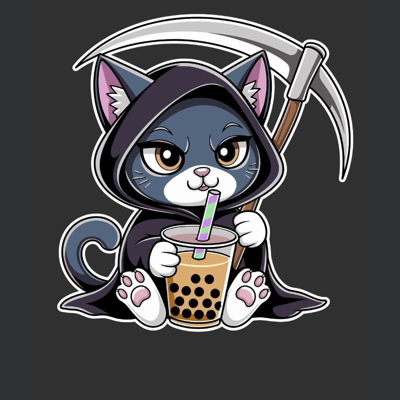 Sensenmann Katze Anime Katze Bubble Tea