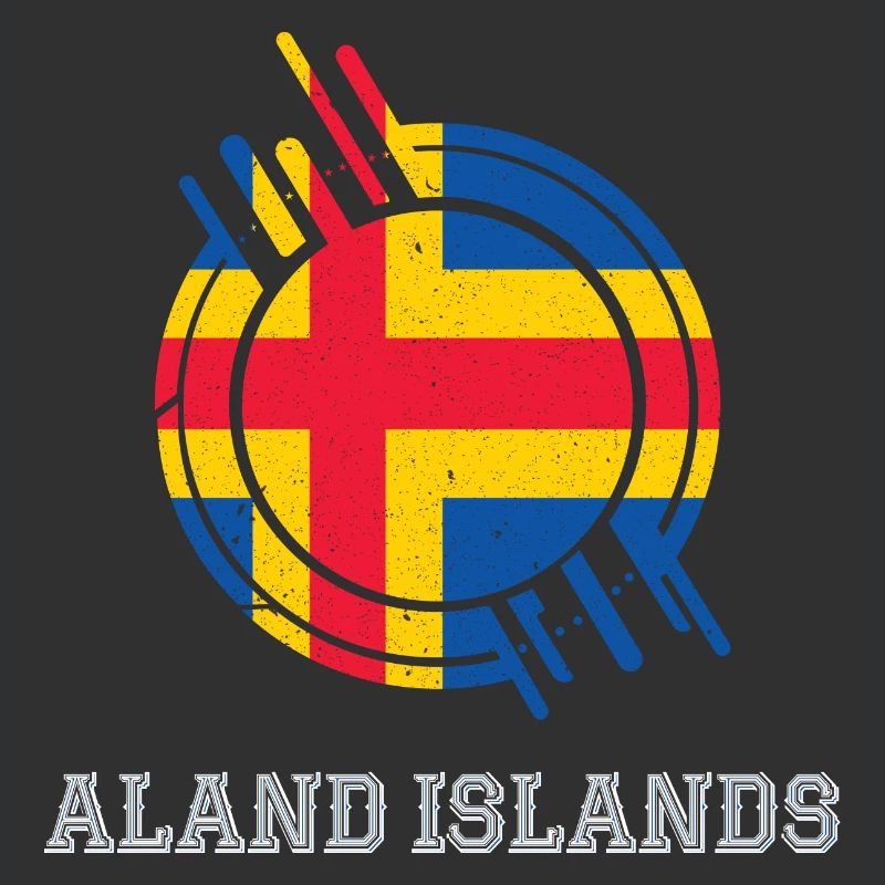 Îles Aland Panneau circulaire couleurs du pays