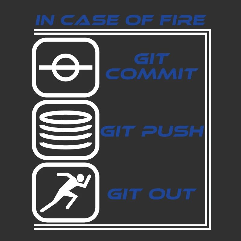 "En cas de feu Git Commit Git Push Git Out"