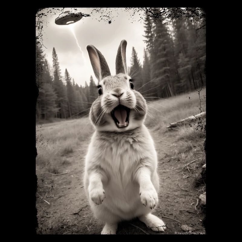 Lapin Drôle Selfie Vaisseau spatial extraterrestre