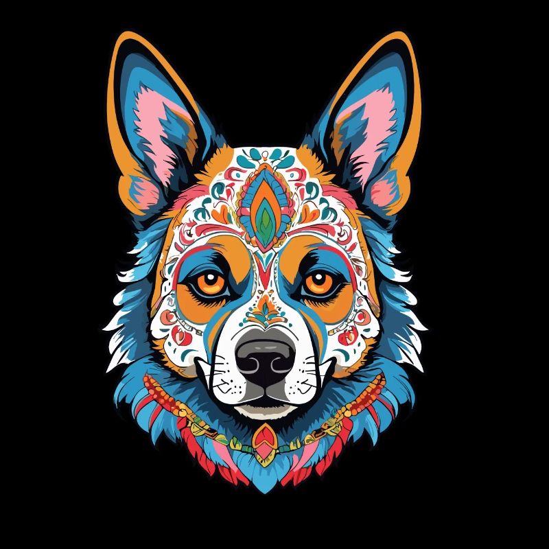 Schäferhund Dia De Muertos Tag Der Toten