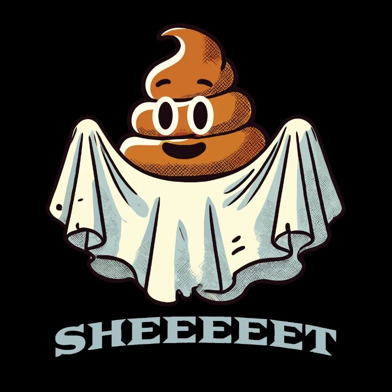 Drôle Caca Pile Ghost Sheet Ghost