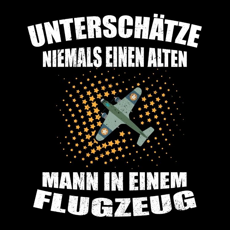 Alter Mann im Flugzeug alter Pilot Piloten Design