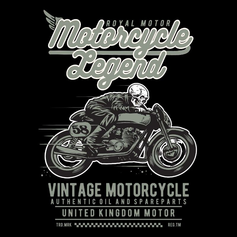 Motorcycle legend skull motorcycle gift