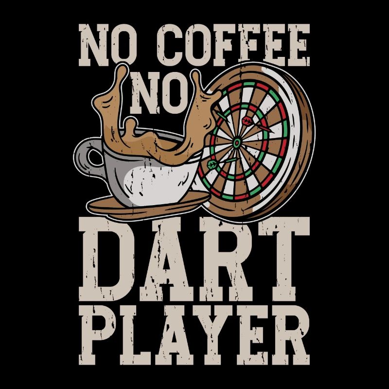 Joueur de fléchettes Pas de café Pas de fléchettes Jouer à l’amateur de café