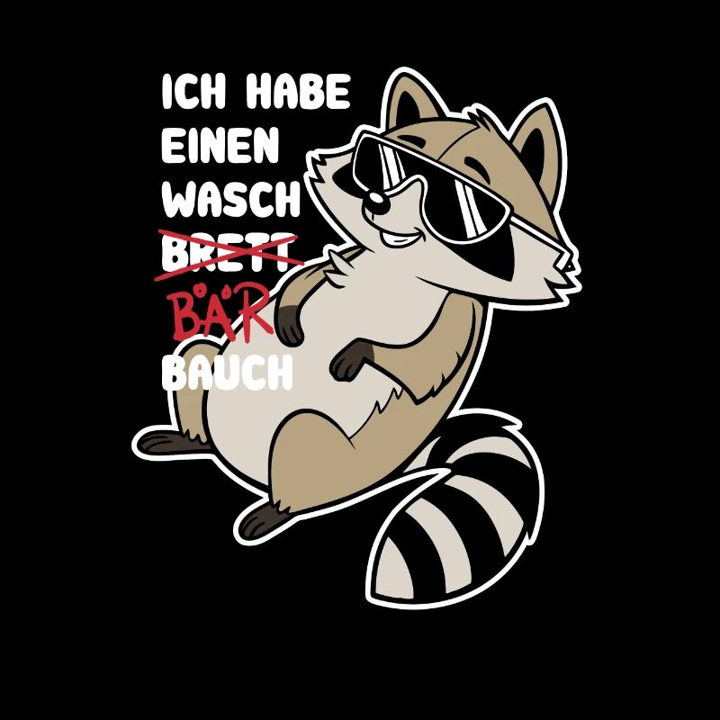 Ich habe einen Waschbrett Bauch - Waschbär