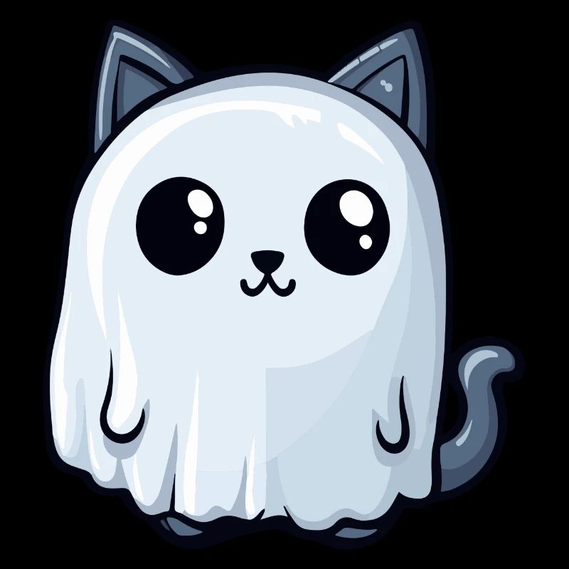 Cat Halloween Funny Ghost
