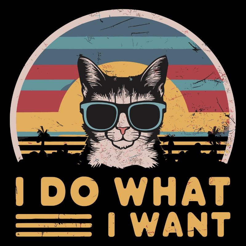 Chat cool portant des lunettes de soleil déclaration Je fais ce que je